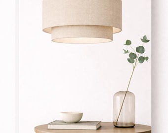 Paralume -Scandi- Lampada da soffitto in lino naturale Lampada da soffitto Lampada a sospensione