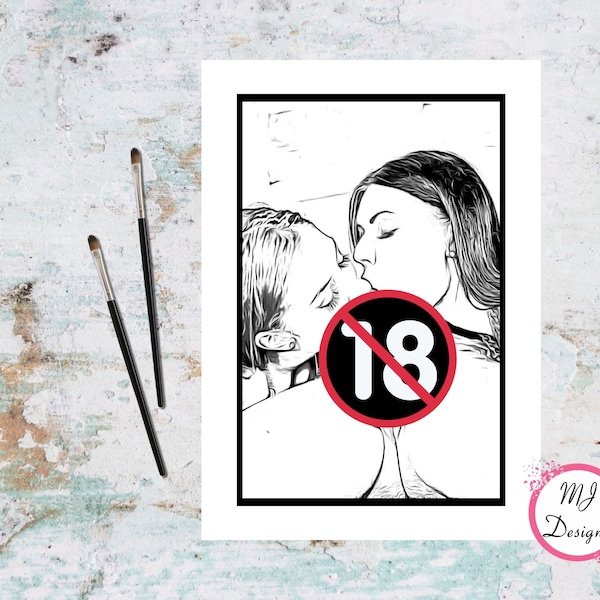 Double Blow Job Coloring Page, Naughty Adult Coloring Pages, Erotic Nude Coloring Pages, Erotica, INSTANT DOWNLOAD