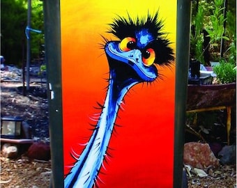 Stunned Emu wheelie bin sticker