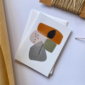 Greeting Card Blank plus envelope. Blank inside for any occasion. Bunny Tree Grass. Australian Made Sustainably Produced.