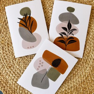 3er-Set, rustikale, von der Natur inspirierte Grußkarten. Innen blanko - 3er-Set, aus 100% Recyclingpapier. Alle Anlasskarten!