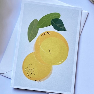 Wenskaart, 100% gerecycled, blanco binnenkant voor elke gelegenheid. Australisch gemaakt en duurzaam geproduceerd, zomer, oranje kunstkaart Verjaardagskaart