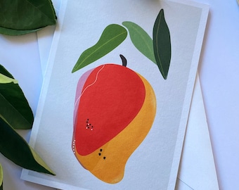 Cartão de felicitações com arte de manga: interior em branco, papel cartão reciclado