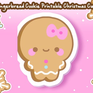 Cute Merry Christmas Card ,Printable Gingerbread Christmas Card , Merry Christmas Greeting Cards ,DIY Christmas Cards,DIGITAL DOWNLOAD
