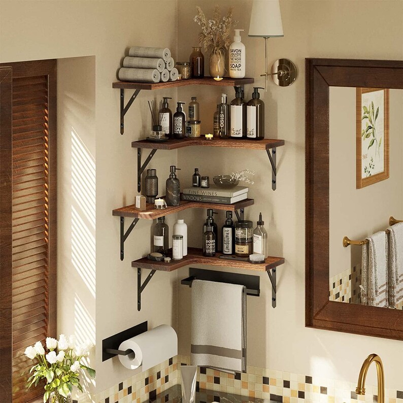 Modern Walnut Floating Shelves Custom Size Floating Shelves Etsy