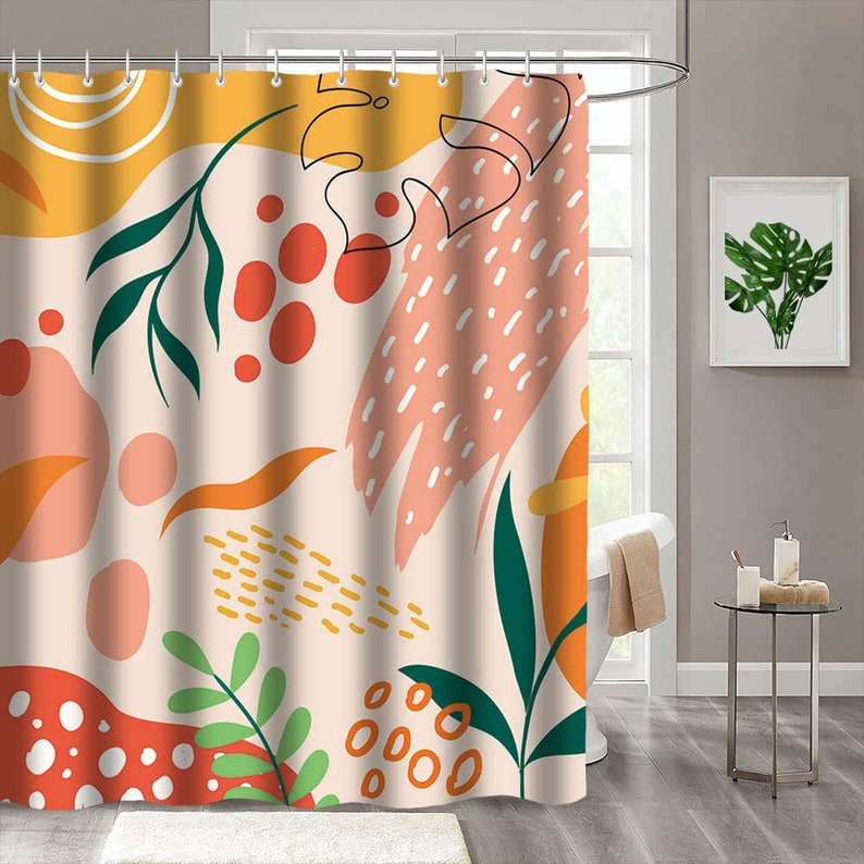 Wild Abstract Art Boho Shower Curtain cottagecore - Etsy
