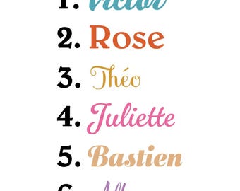 Prénom thermocollant / Flex personnalisé / flocage vêtements, tissu, cartables