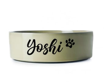 Dog cat bowl stickers / bowl labels / Pet personalization