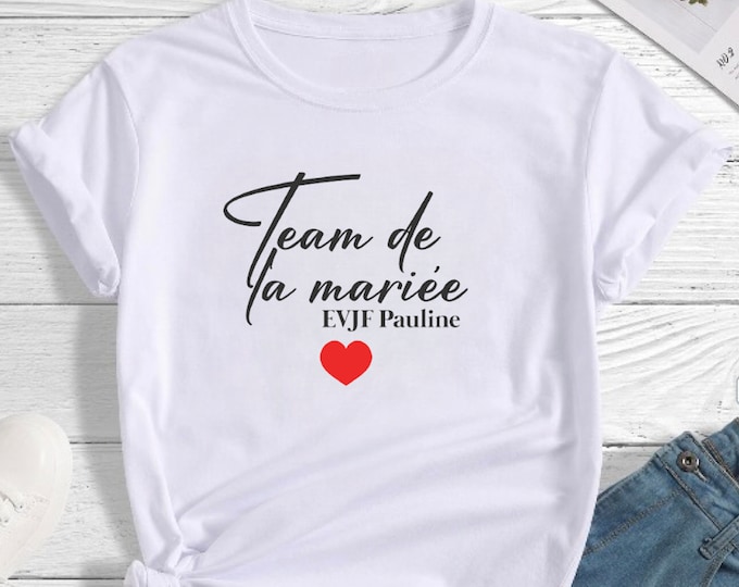 Flex Thermocollant EVJF / Personnalisation tee shirt mariée / Team
