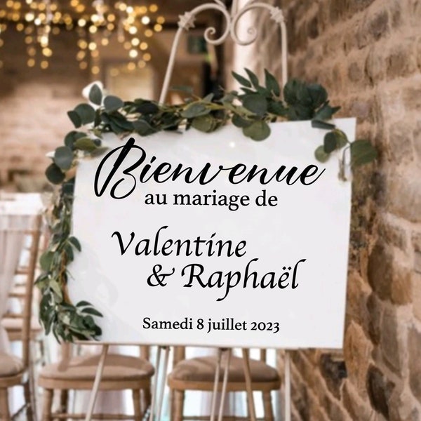 Stickers panneau de bienvenue mariage / Autocollants mariage baptême / Sticker personnalisé