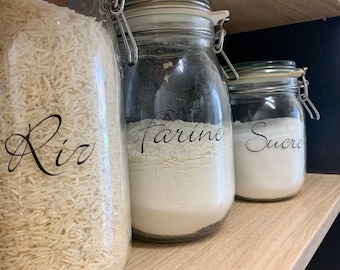 Pegatinas de tarros personalizables / Etiqueta personalizada para la cocina / Organización de alimentos