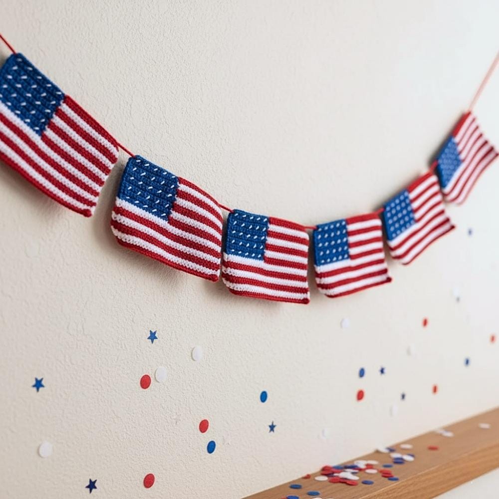 30 American Flag Crochet Patterns to Show Your Patriotic Style 26 American Flag Garland and Bunting Crochet Pattern