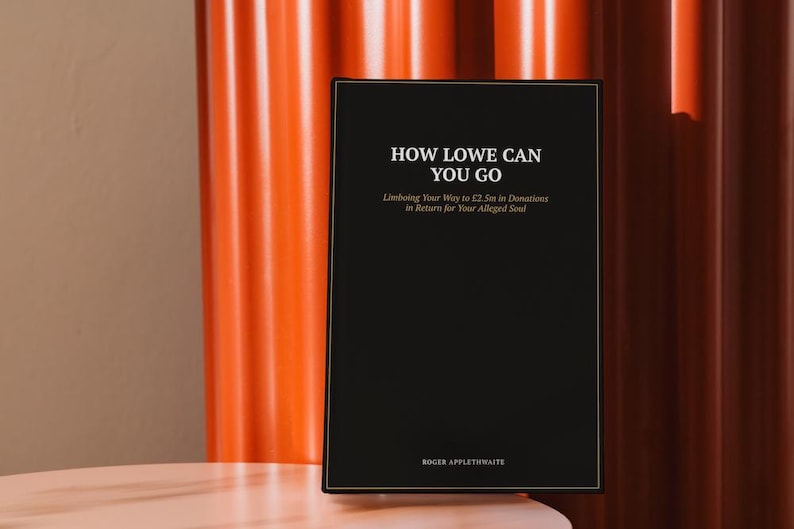 How Lowe Can You Go — second photorealistic mockup of the blank notebook