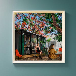 Shapira cafe in Tel Aviv printable art instant download