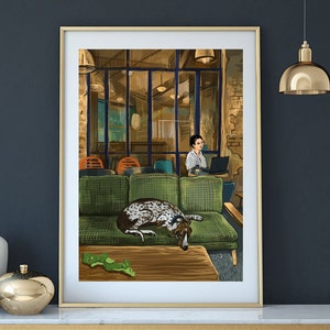 Nabi Yuna cafe in Tel Aviv printable art instant download