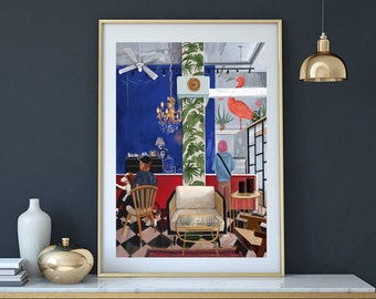 Bait Cafe in het Florentijnse Tel Aviv afdrukbare kunst direct downloaden