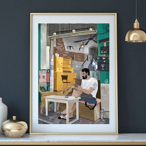 Yom Tov Cafe Tel Aviv printable art instant download