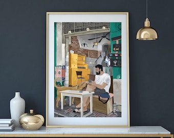Yom Tov Cafe Tel Aviv afdrukbare kunst direct downloaden