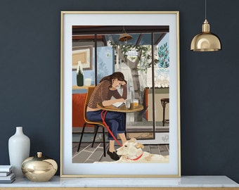 Beta en Grega Cafe Tel Aviv afdrukbare kunst direct downloaden