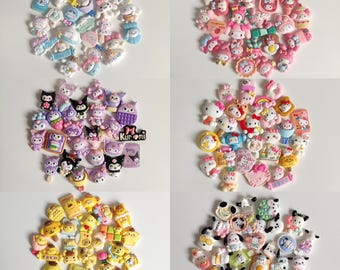 Kawaii Character Resin Charms Mix for DIY Craft Resin Flatback Embellishments Cabochons Jewellery Keychain Kitty Kuro Purin Cinna Pocha