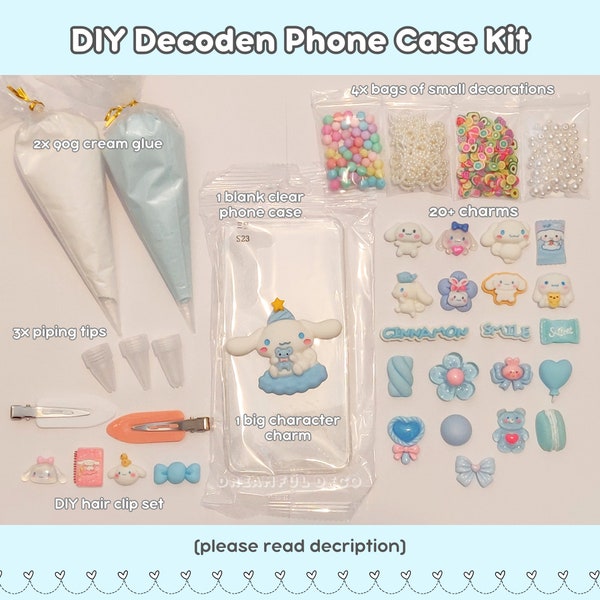 DIY Decoden Phone Case Deco Kit | DIY Fake Cream Glue Craft Supplies, Cute iPhone Samsung Phone Case