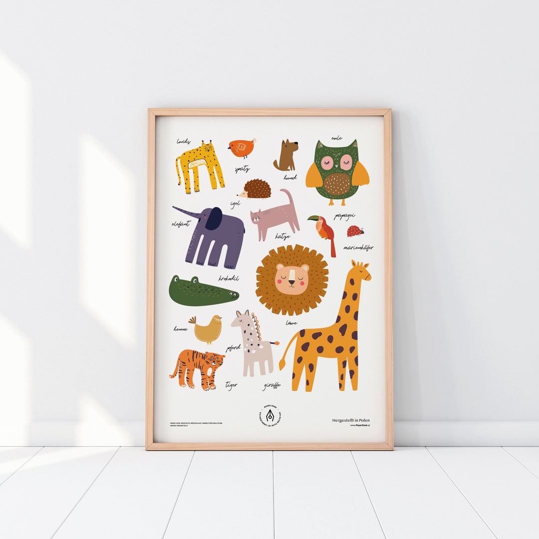 ZOO Montessori Educational Poster, Poster Supporting Children's First