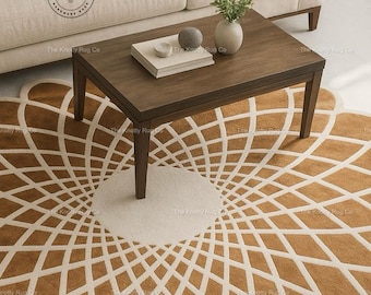 Hand Tufted Wool Rug: Round Rug for Bedroom or Living Room
