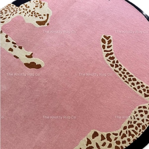 Hand tufted cheetah rug, modern handmade rug, wool rug for bedroom, living room, kids room, gifts