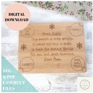 POBIERANIE CYFROWE - Projekt partytury Christmas Eve Board Glowforge, svg, pdf, projekt wycinany laserowo
