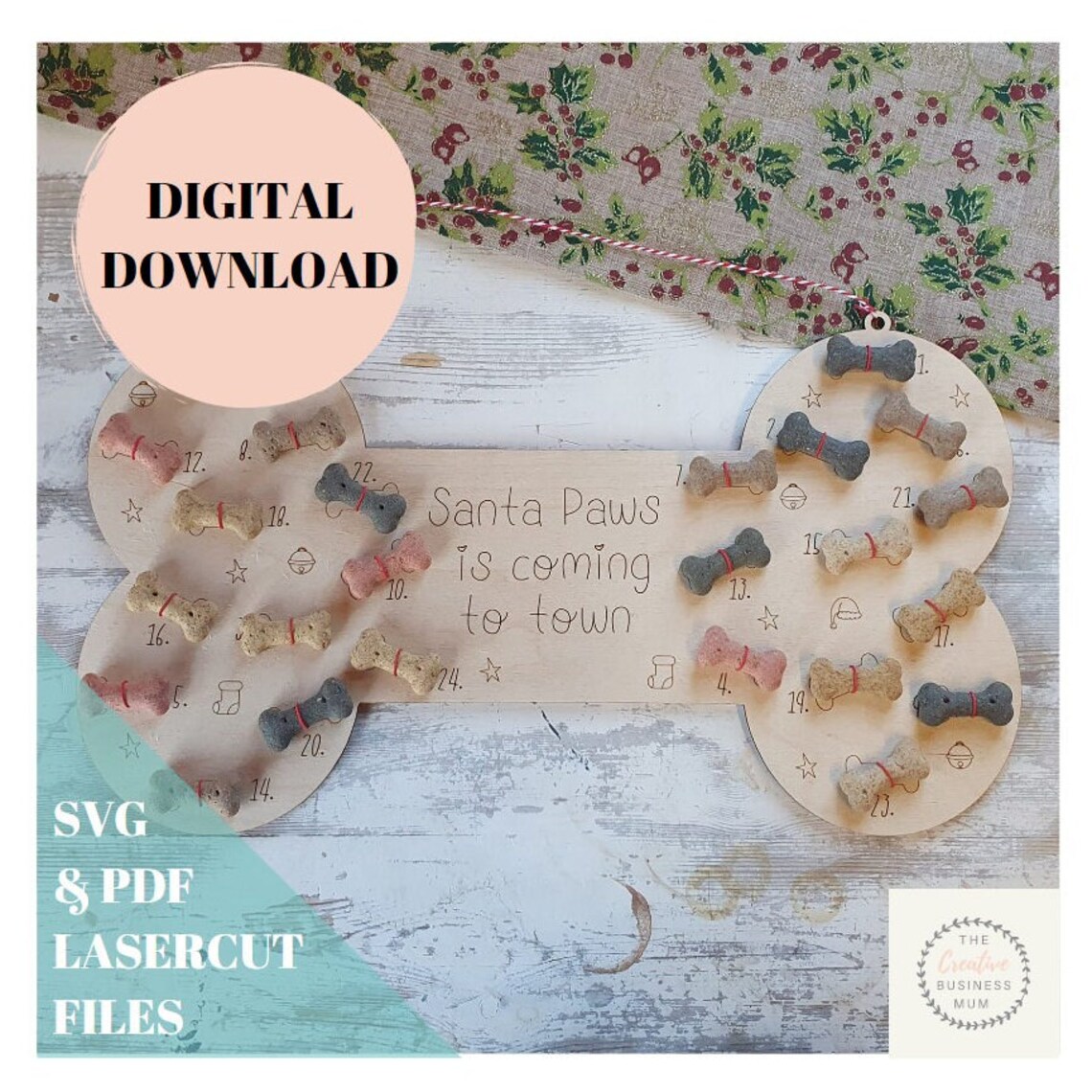 DIGITAL Downloadsanta Paws Dog Advent Calendar Etsy
