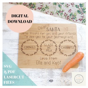 DIGITAL DOWNLOAD-Christmas Eve Board Glowforge Score Design, svg, pdf, laser cut design