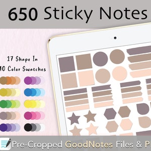 GoodNotes Digital Sticky Notes: Planner Stickers (PNG & GoodNotes Files)