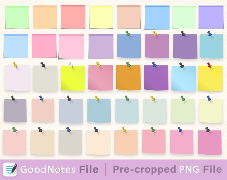 Goodnotes Sticky Notes Png Digital Sticky Notes Set Post It Etsy