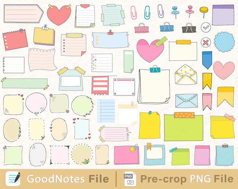 275 Digital Sticky Notes Goodnotes Sticky Notes Digital Etsy