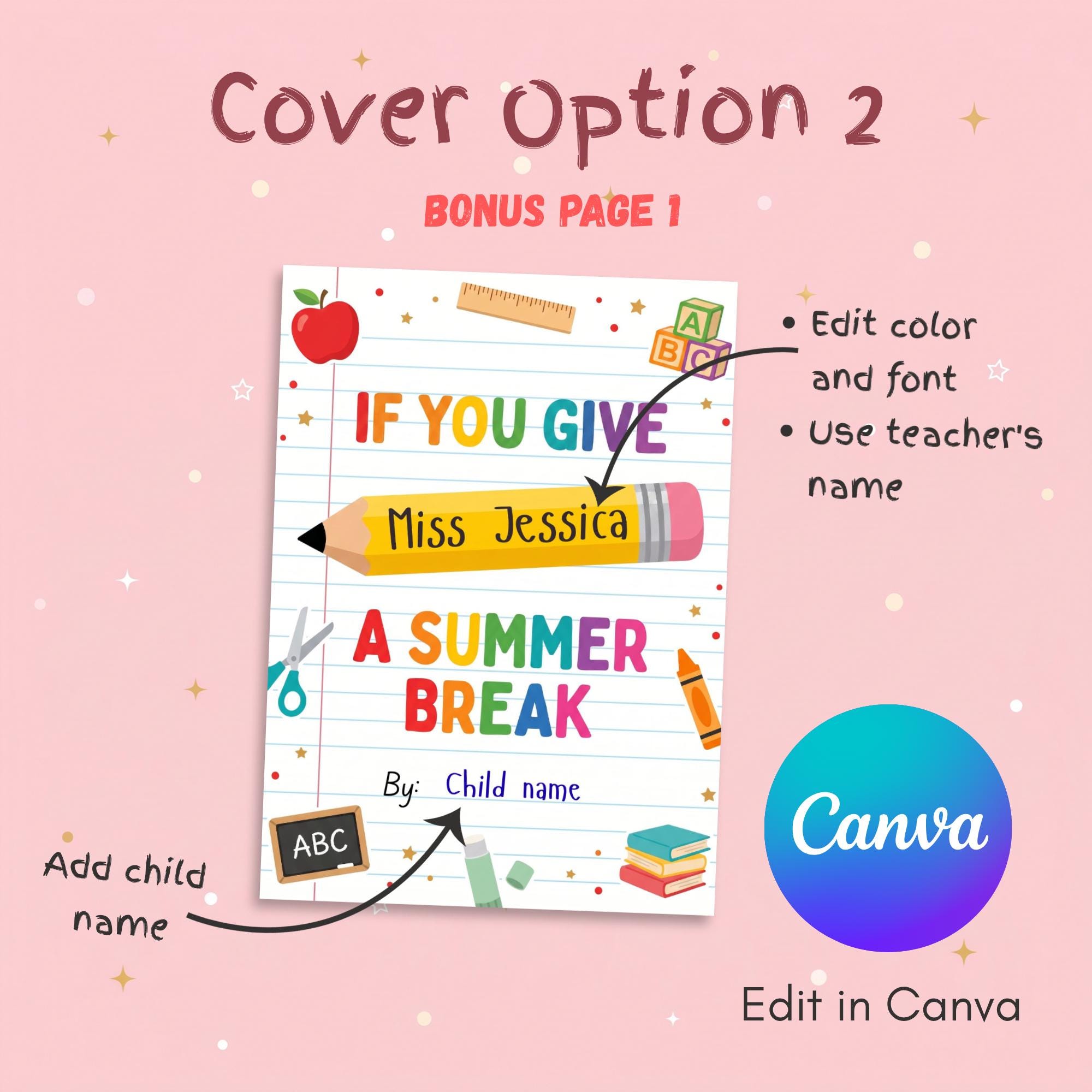 If You Give a Teacher a Summer Break Gift Card Book: End of Year Thank ...