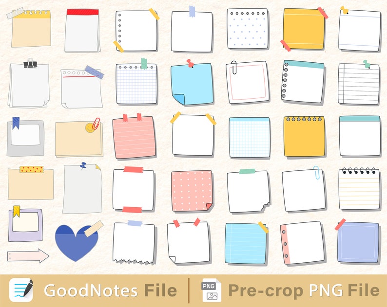 Digital Sticky Notes Goodnotes Sticky Notes Digital Etsy