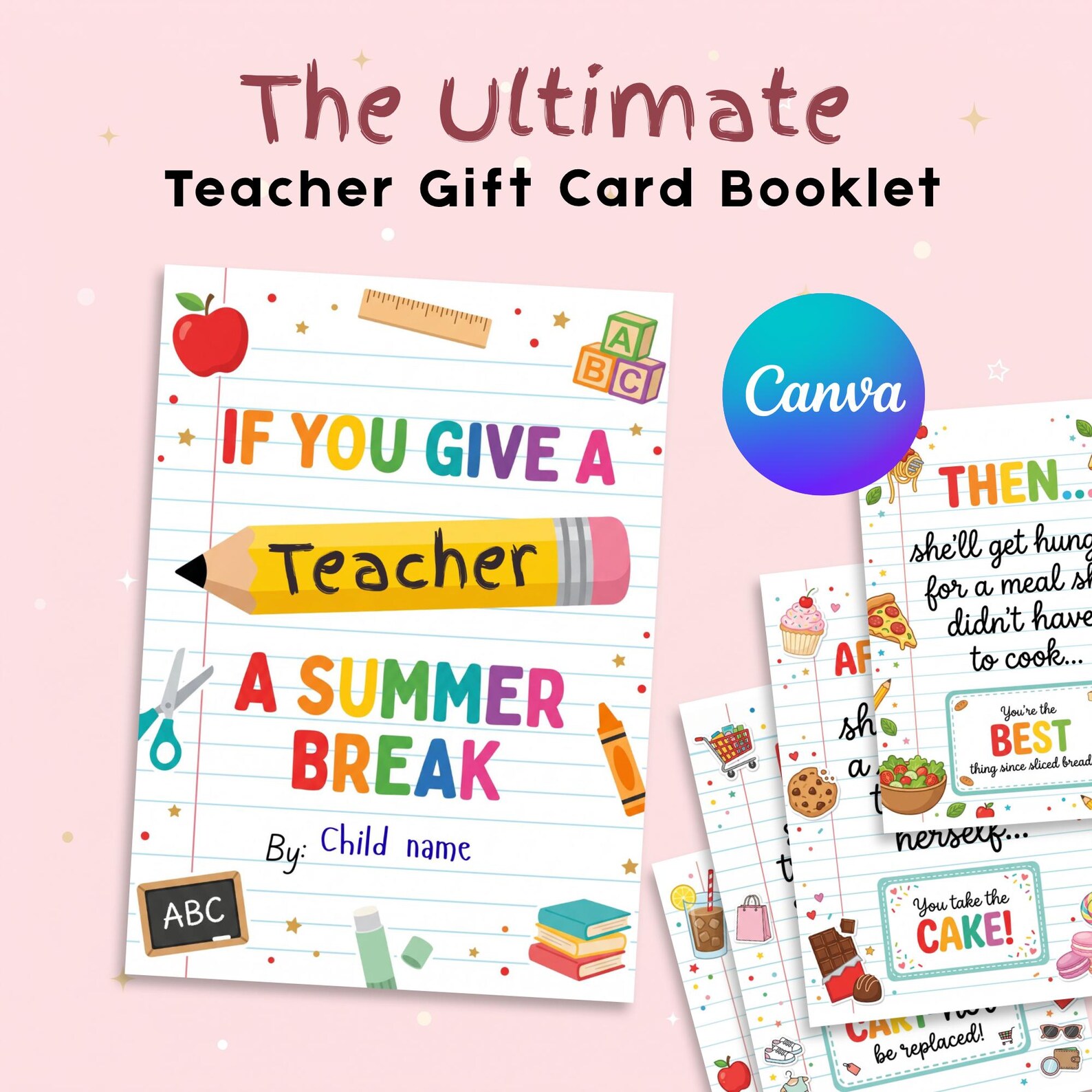 If You Give a Teacher a Summer Break Gift Card Book: End of Year Thank ...