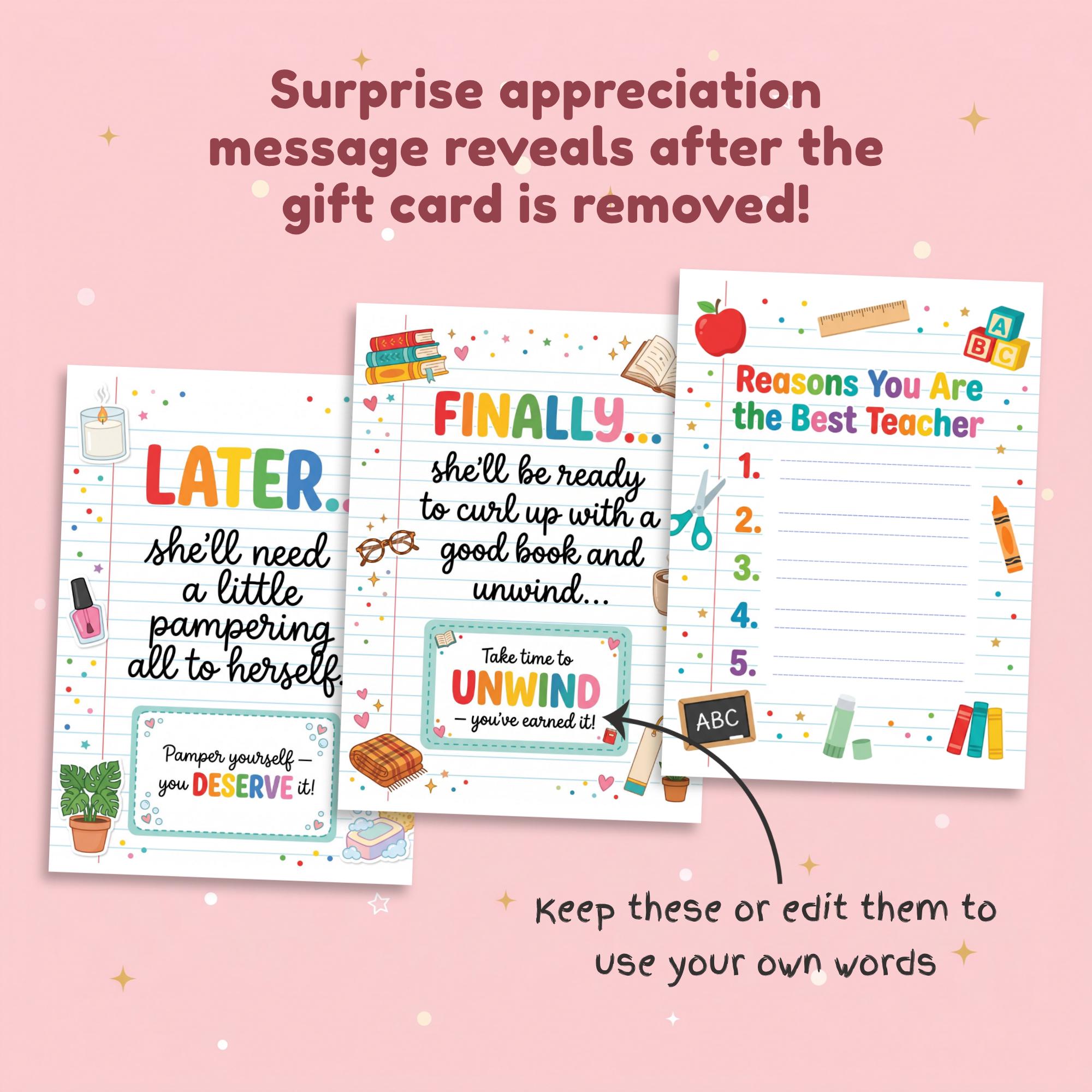 If You Give a Teacher a Summer Break Gift Card Book: End of Year Thank ...