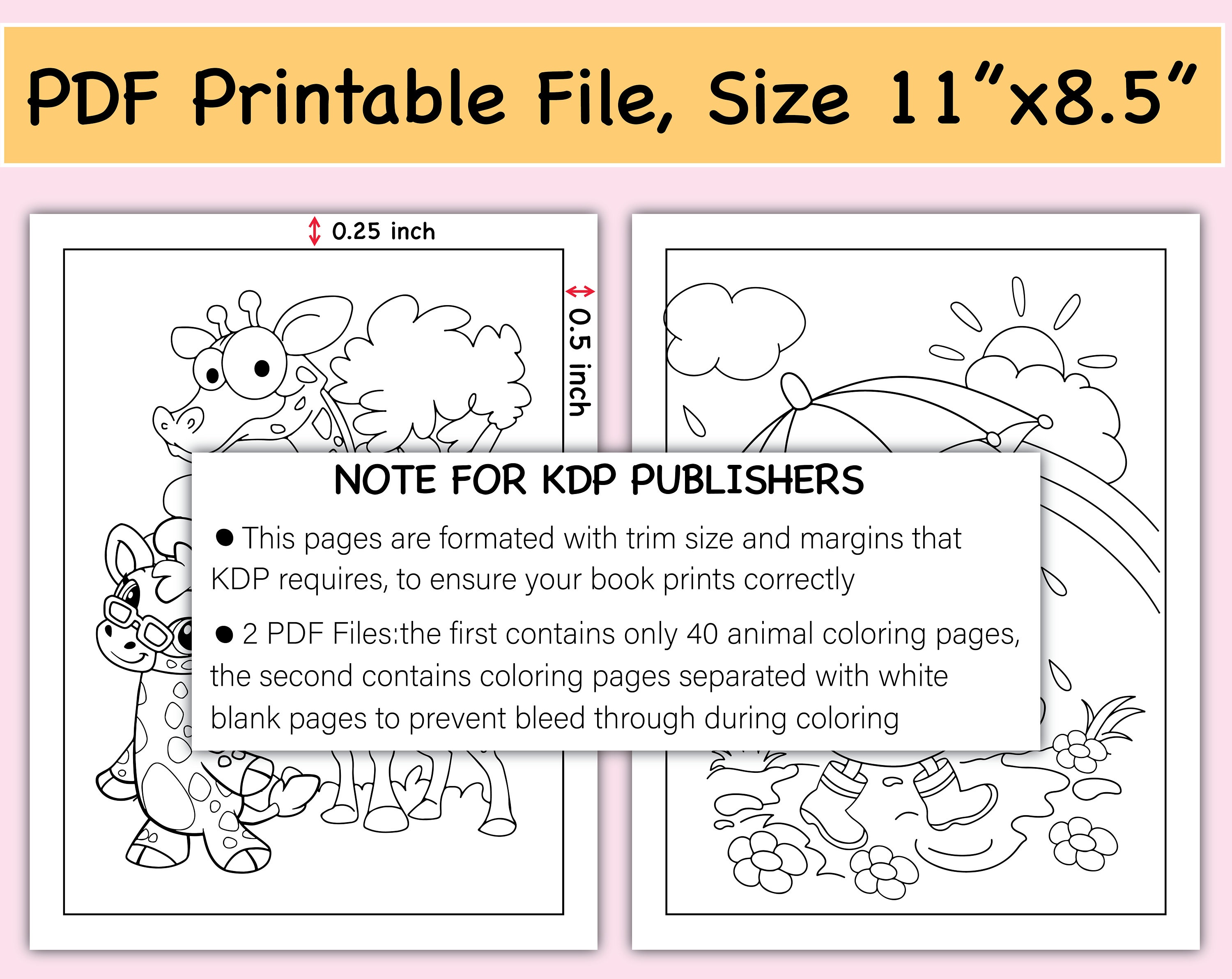 Animal Coloring Pages, Coloring Sheet for Kids With Adorable Animals ...