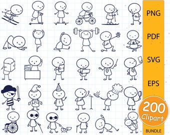 200 Stick Figures SVG PNG Clipart Bundle, Stick Family Svg Bundle, Stick Figures Clipart Bundle | Svg Files for Cricut & printable files