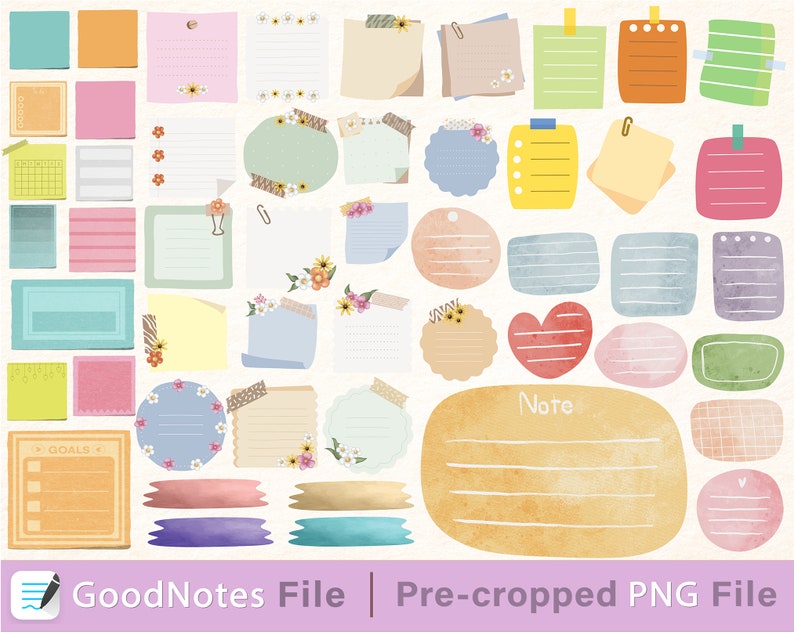 Goodnotes Sticky Notes Png Digital Sticky Notes Set Post It Etsy