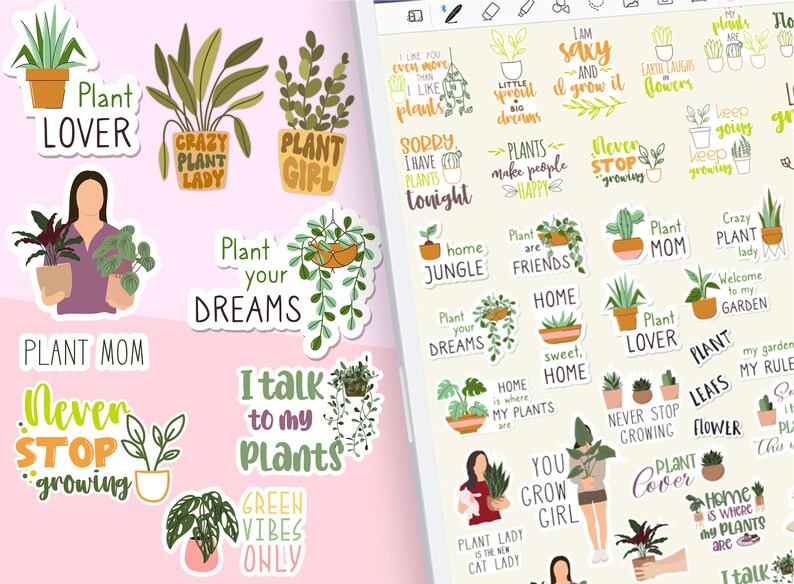 750 Plant Digital Stickers for Goodnotes Botanical Stickers Etsy