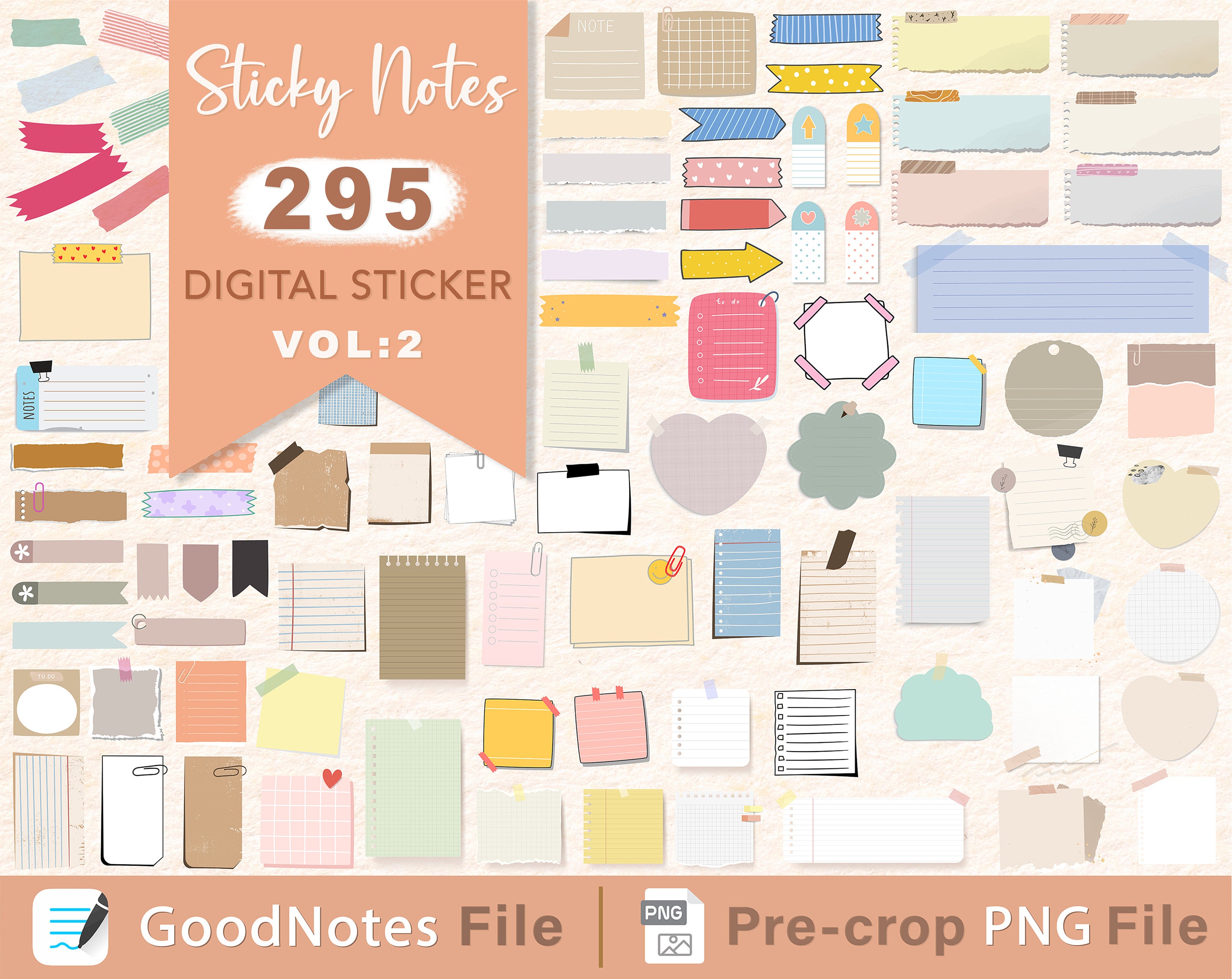 Pastel Index Tabs, Memo Sticky Notes, Planner Tabs, Sticky Tabs, Page  Bookmark, Memo Pad, Sticky Notes, Journal Supplies 