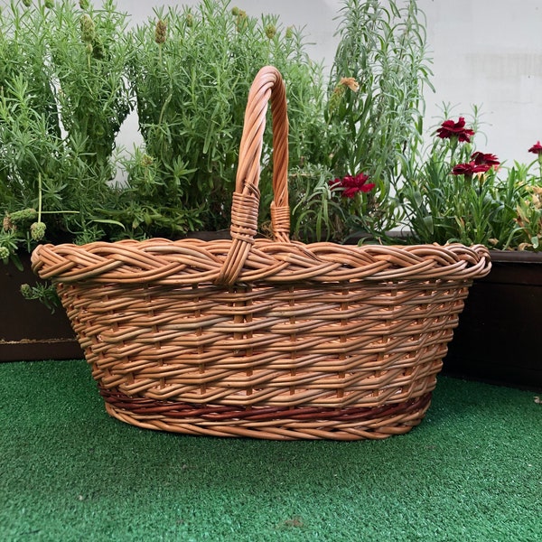 Smaller Wicker Basket, Ecological, for Fruit Vegetables and to Everything, picnic, HANDMADE