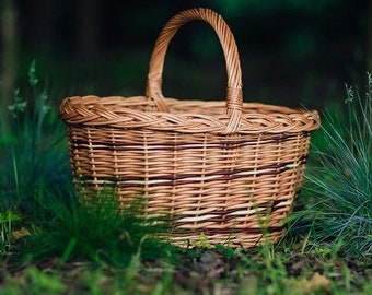 Wicker Basket handmade, willow, besket picnic, fruit, vegantable, 100% HANDMADE