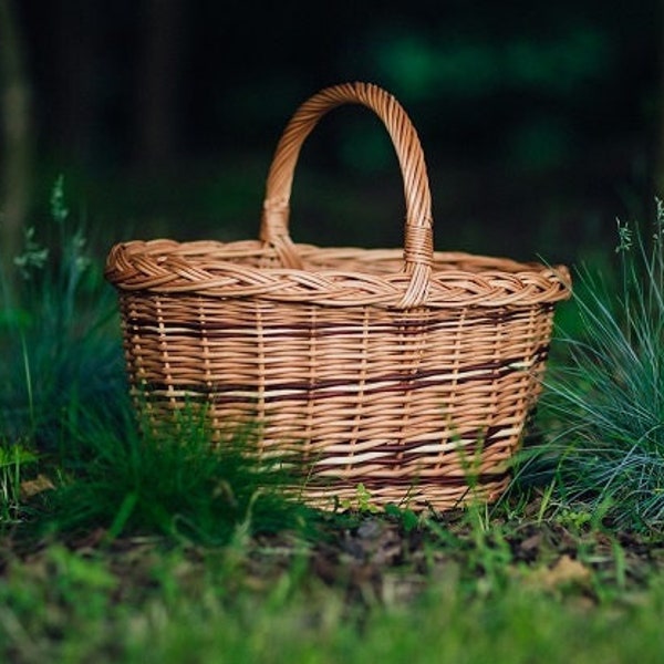 Wicker Basket handmade, willow, besket picnic, fruit, vegantable, 100% HANDMADE