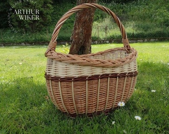Natural Wicker Basket for shooping, mashroom picnik, fruit, vegetables and everything 100% handmade