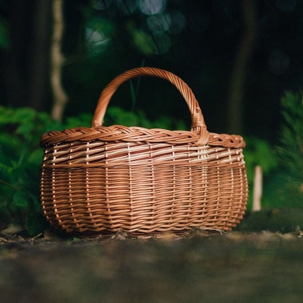 Wicker Willow Basket for Shopping,  100% handmade, big basket, multicolor,