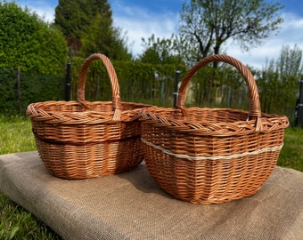 Wicker Willow Basket for Shopping  picnic mushroom picking 100% handmade ECO basket