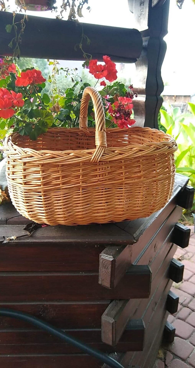 Wicker Willow Basket for Shopping, 100% handmade, big basket, multicolor, image 5